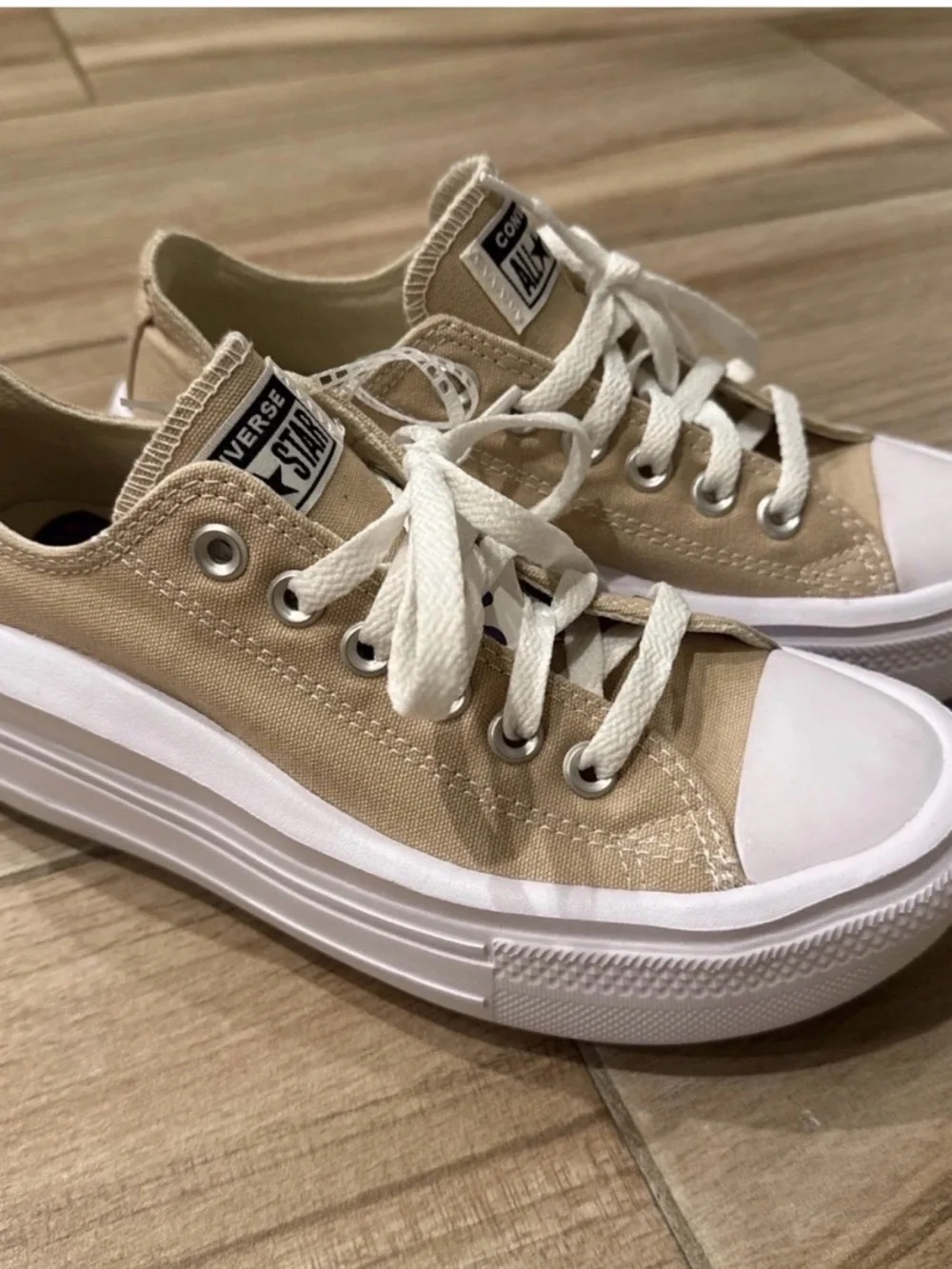 8W Converse Chuck Taylor All Star Move Platform Low Nutty Granola/White
